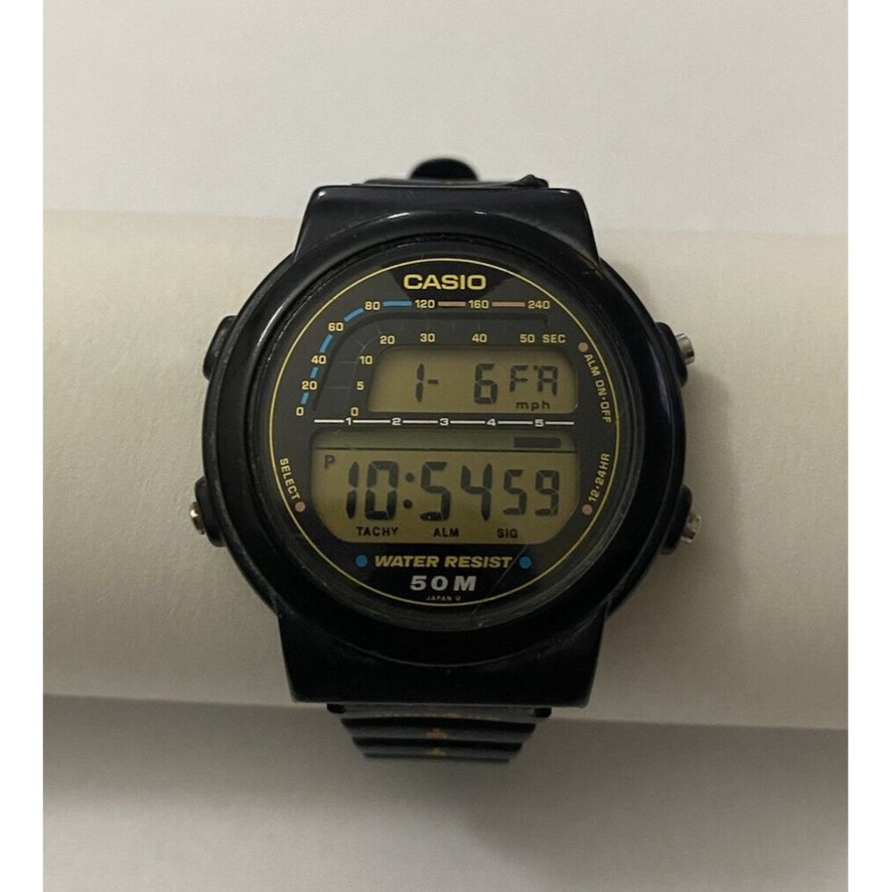 Vintage CASIO Digital LCD Alarm Chrono WATCH 861 TRW-20 80s TACHY METER RARE